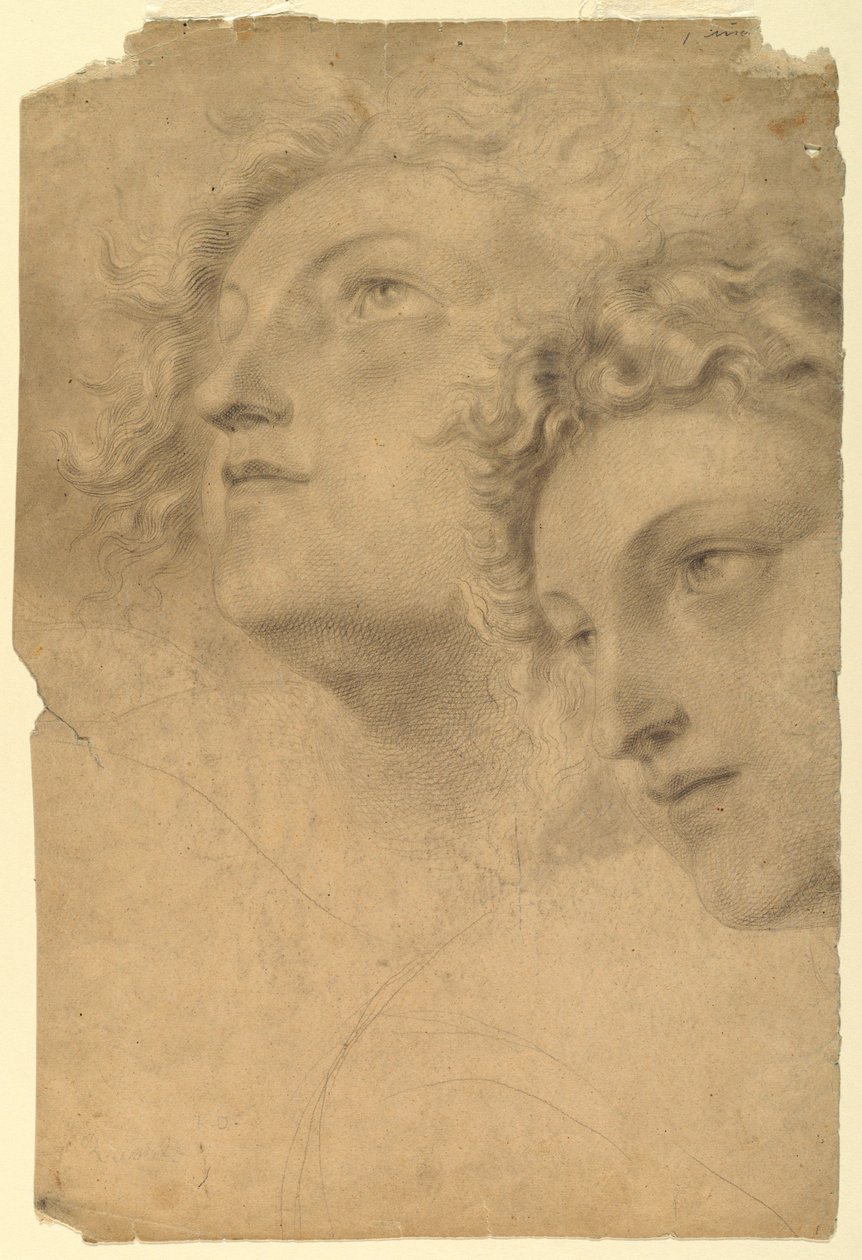 Dessin, deux têtes de femme, 1886-92 - Leon Dabo