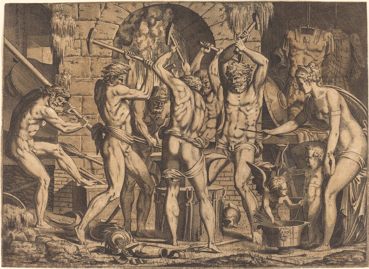 Vénus à la forge de Vulcain - Leon Davent