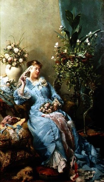Dame avec un éventail - Leon Henri Marie Frederic