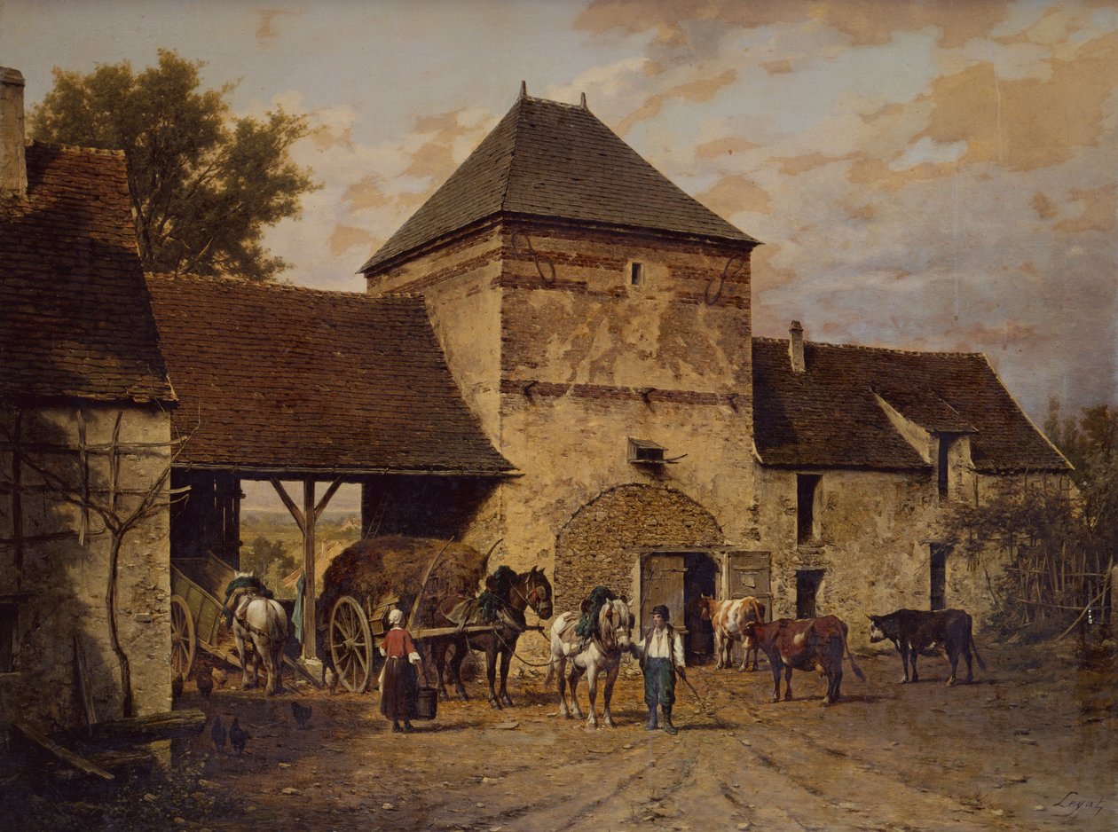 La Cour de ferme - Leon Legat