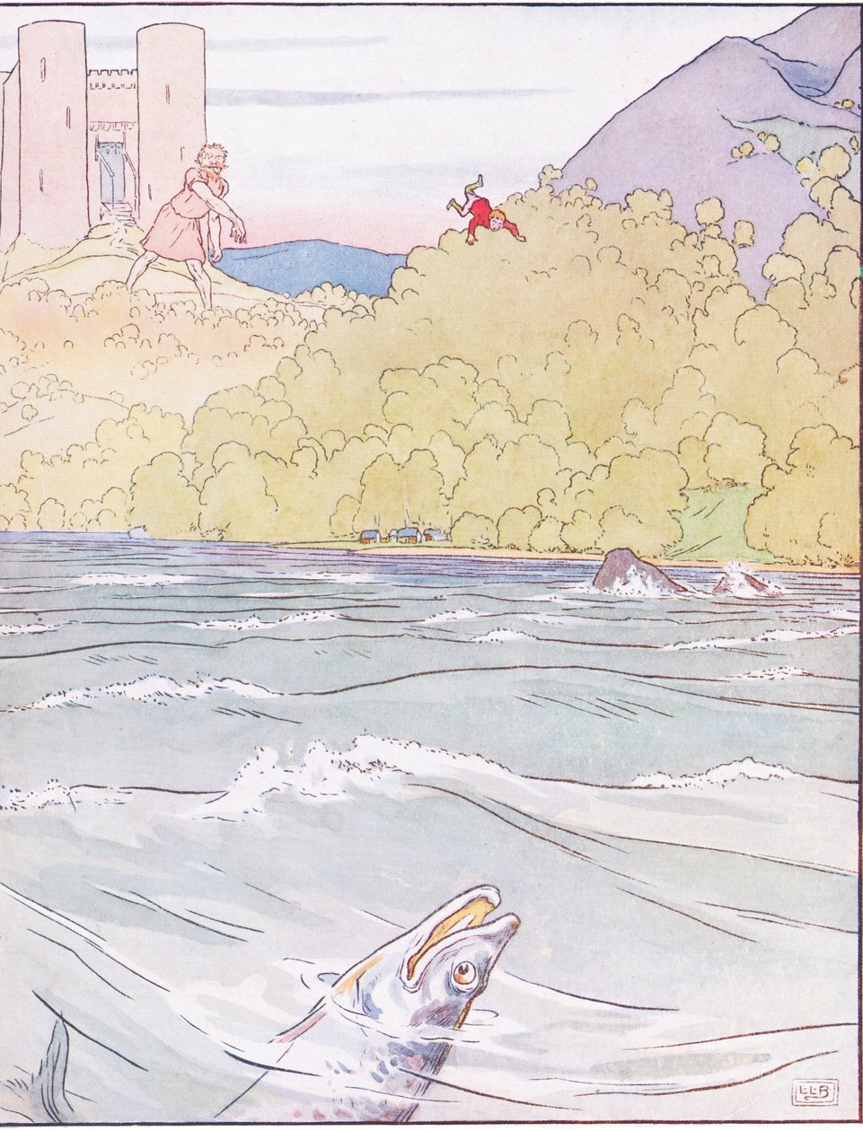 Le monstre jeta Tom loin dans la mer - Leonard Leslie Brooke