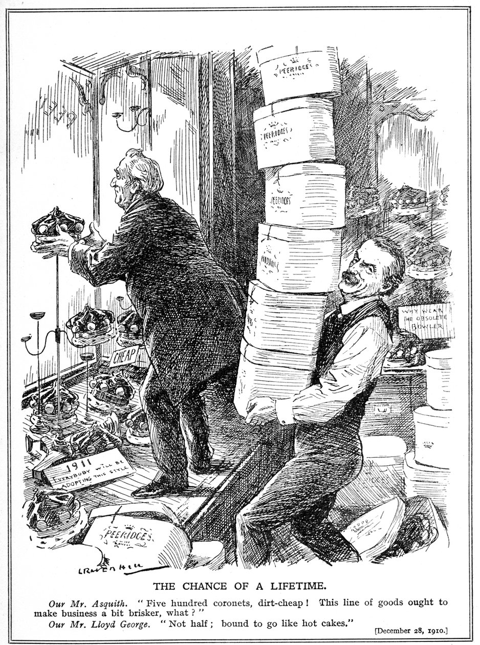 Asquith et Lloyd George préparent la création de 500 pairs supplémentaires pour surmonter l