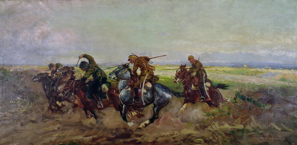 Lanciers polonais attaquant des Russes, 1920 - Leonard Winterowski