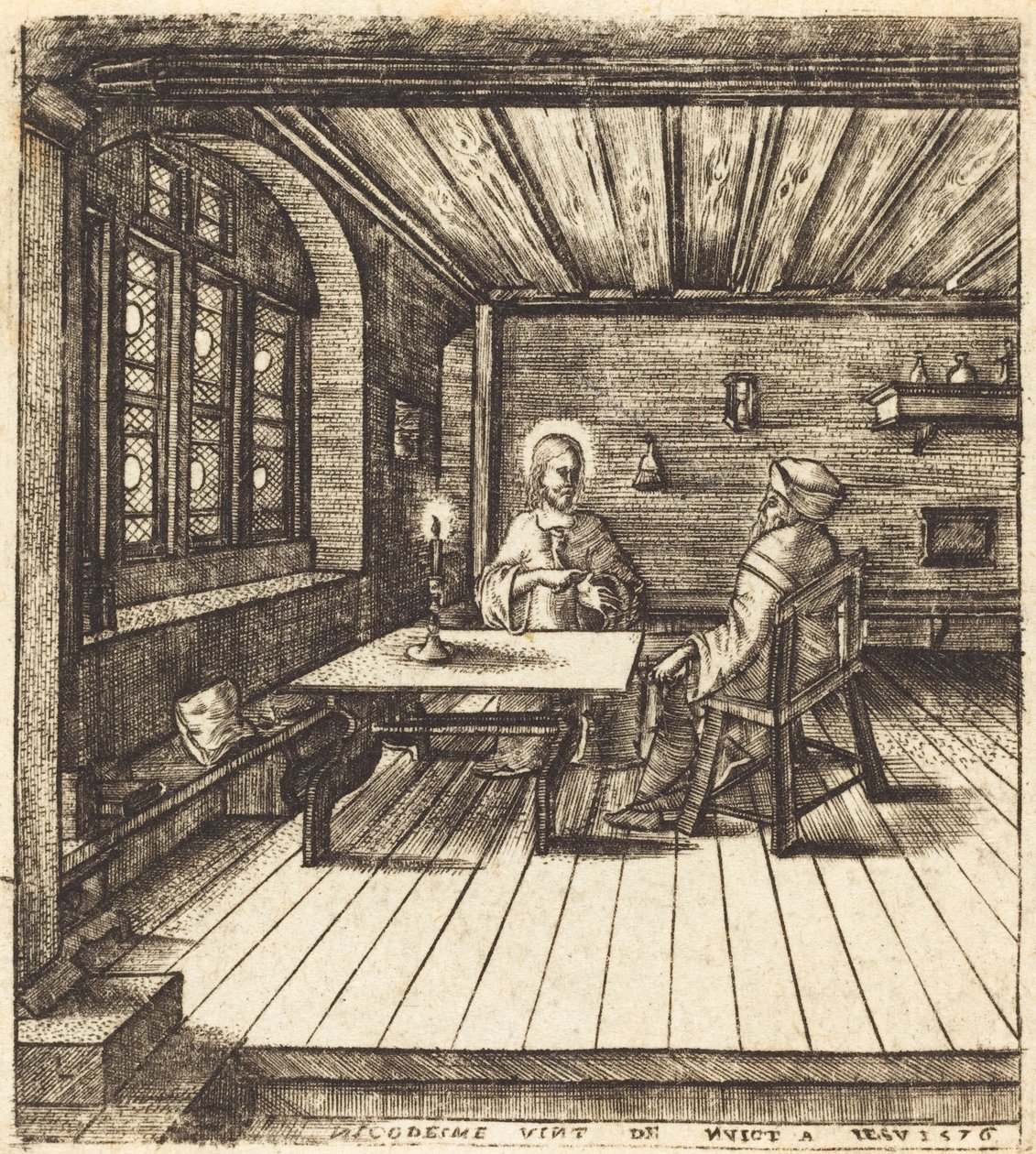 Nicodème vient à Christ de nuit - Leonard Gaultier
