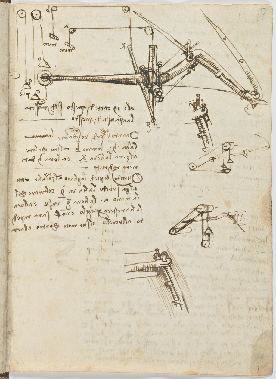 Code de vol des oiseaux, c. 1505-06, manuscrit sur papier, cc. 18, feuille 17 recto - Leonardo da Vinci