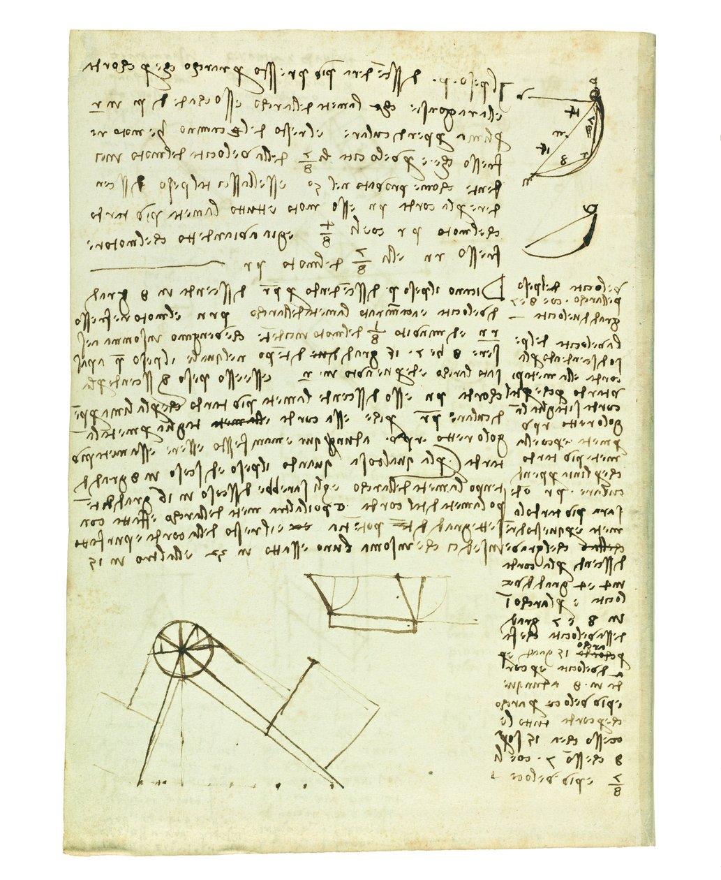 Codex sur le vol des oiseaux, Folio 1 verso - Leonardo da Vinci