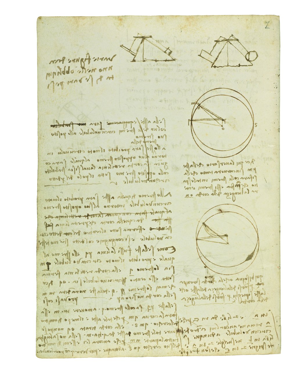 Codex sur le vol des oiseaux, Folio 3 verso - Leonardo da Vinci