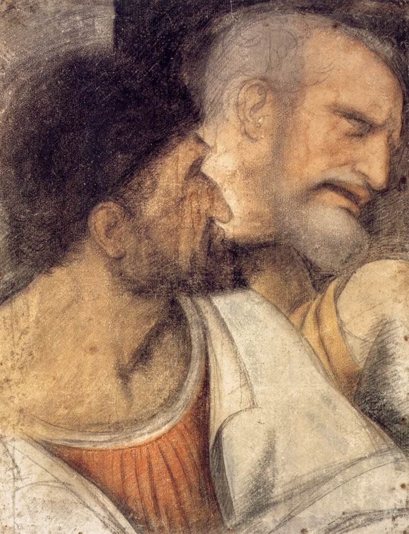 Têtes de Judas et Pierre - Leonardo da Vinci