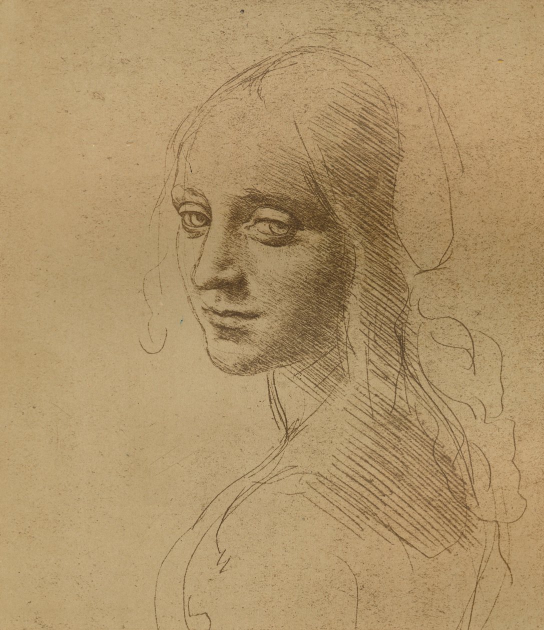 Une tête de femme, c1472-c1519 - Leonardo da Vinci