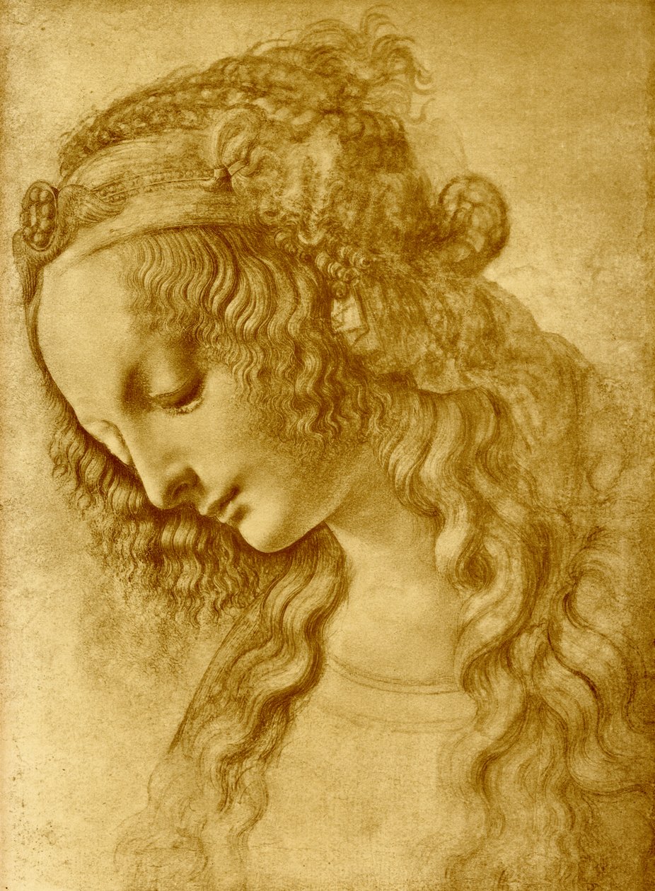 Tête féminine - Leonardo da Vinci