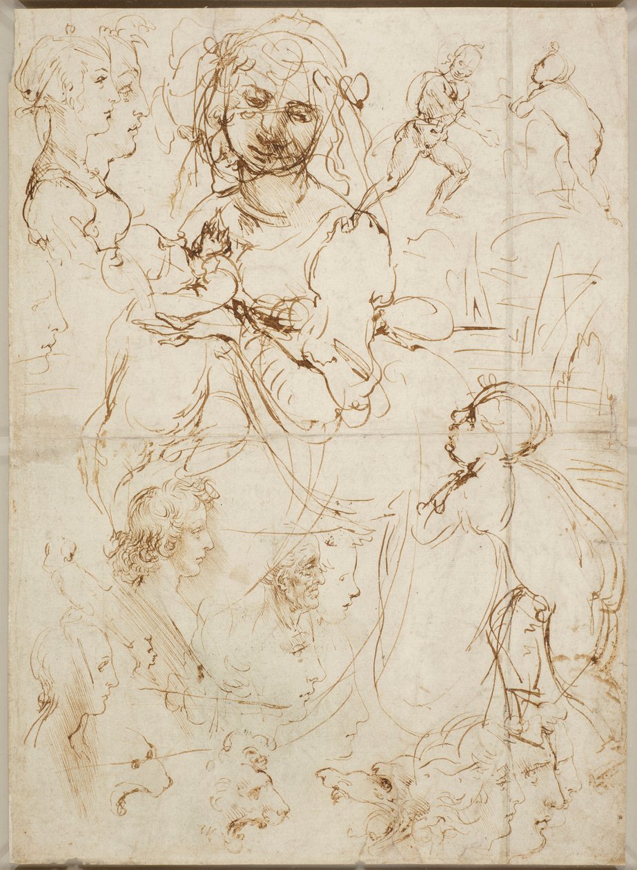 Têtes et figures, vers 1478 - Leonardo da Vinci