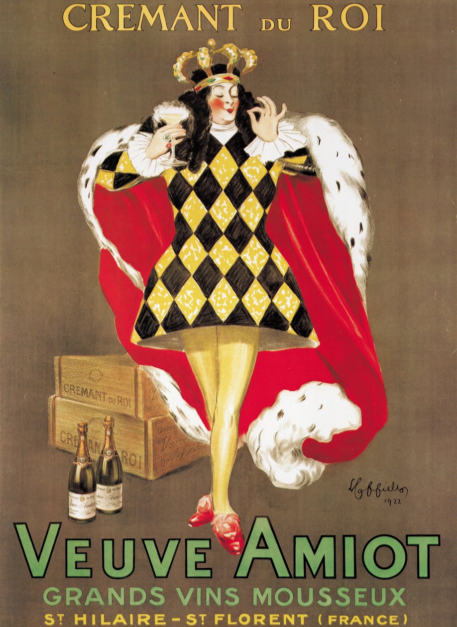 Affiche publicitaire pour le vin mousseux 