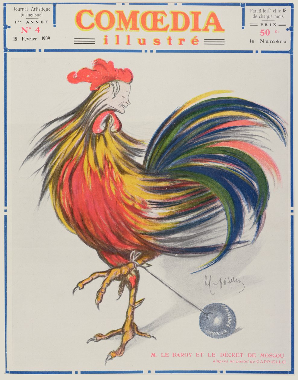 Couverture de Comoedia Illustre, 15 février 1909 - Leonetto Cappiello