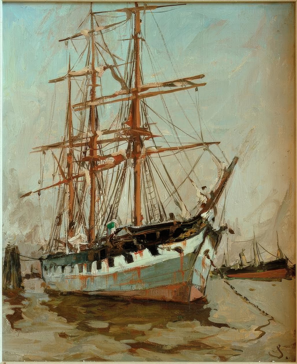 Barque au bollard - Leonhard Sandrock