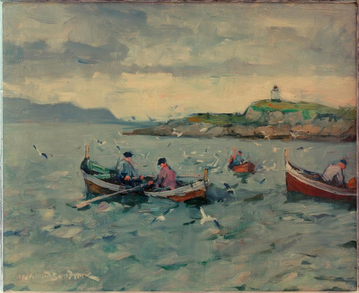 Pêcheurs aux Lofoten - Leonhard Sandrock