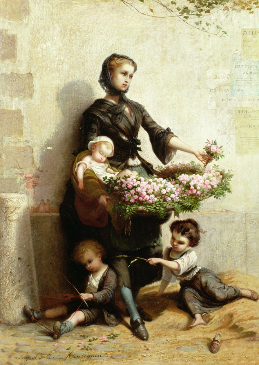 Vendeuse de fleurs victorienne - Leopold de Moulignon