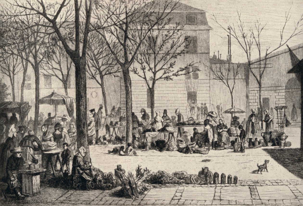 Le Marché des Capucins - Leopold Flameng