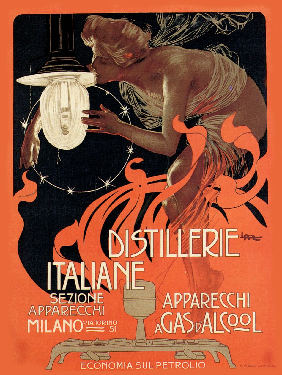 Distillerie italienne, années 1890 - Leopoldo Metlicovitz