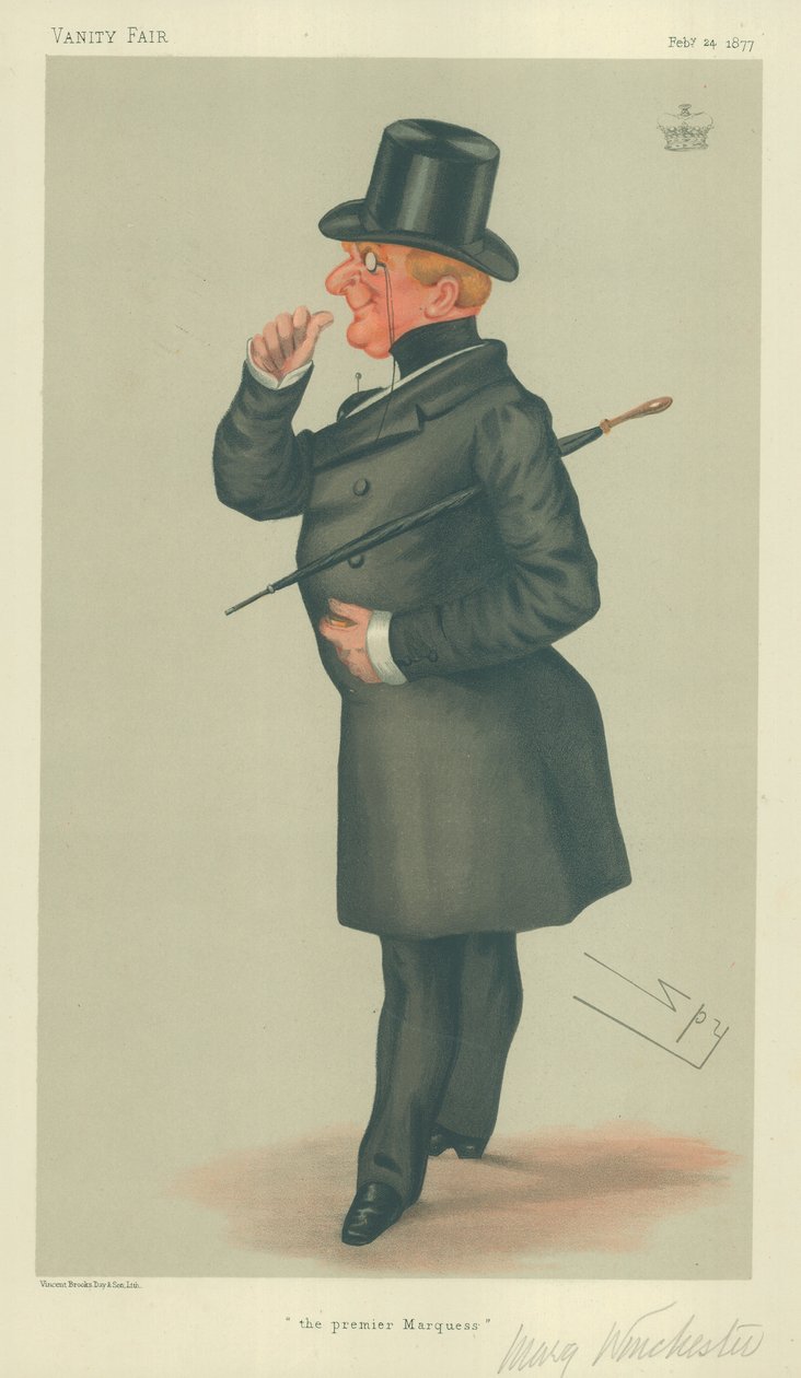 Le Marquis de Winchester, Le premier Marquis, 24 février 1877, caricature de Vanity Fair - Leslie Matthew Ward