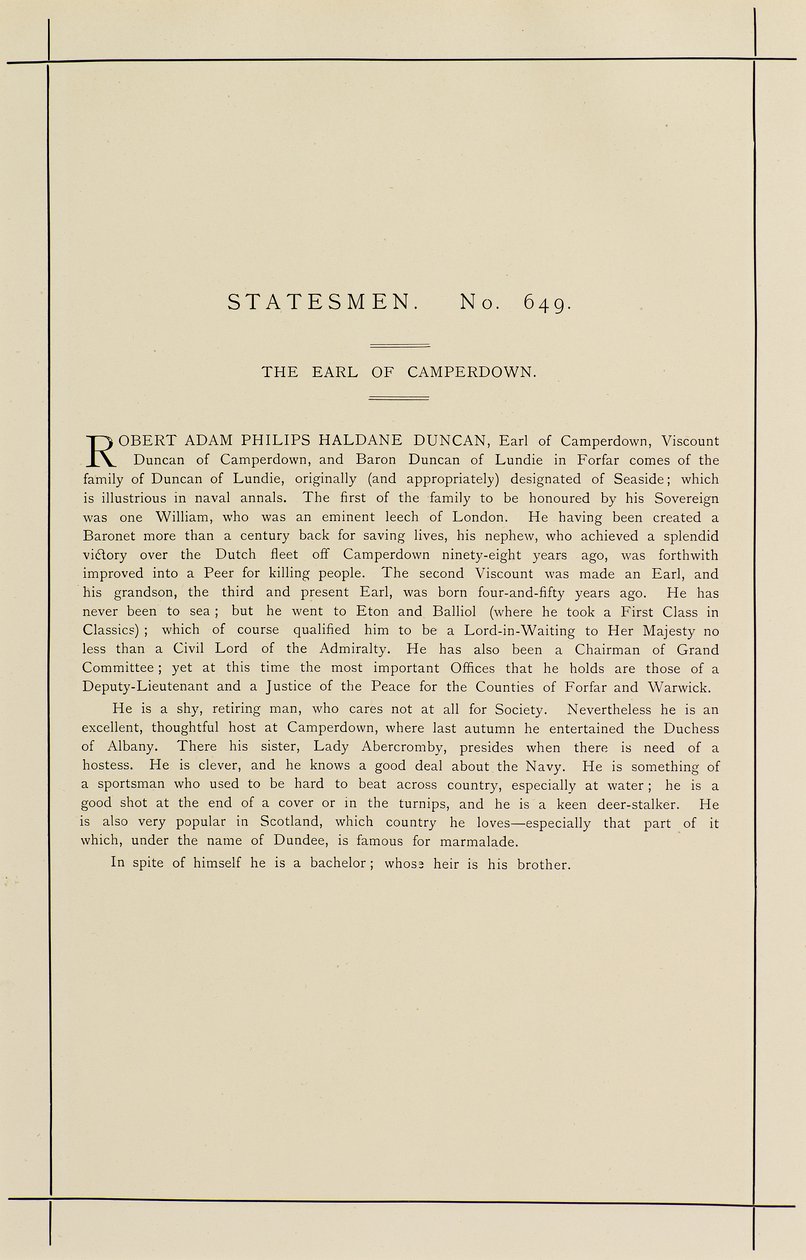 Le comte de Camperdown - Leslie Matthew Ward