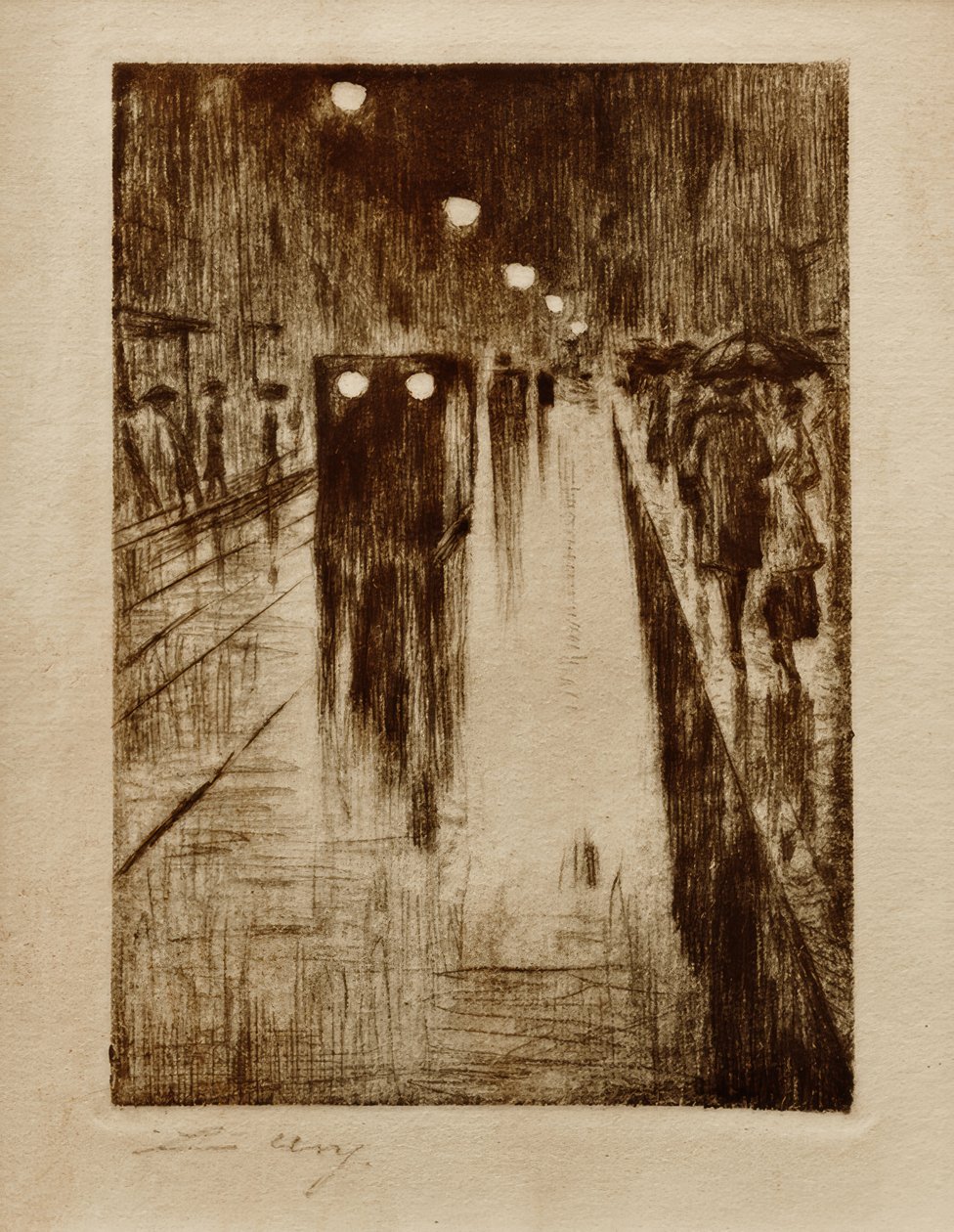 Rue de Leipzig sous la pluie - Lesser Ury