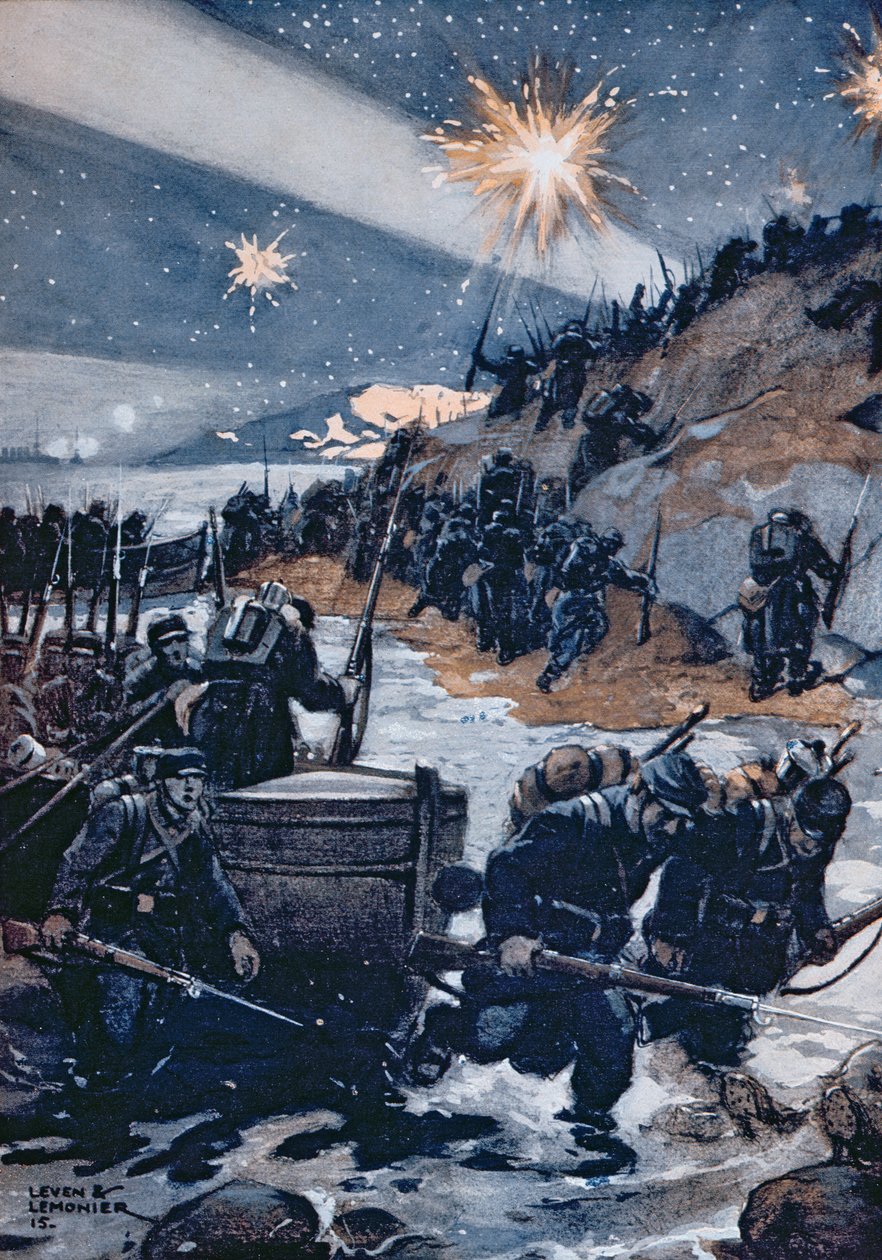 Atterrissage de nuit aux Dardanelles, illustration de 