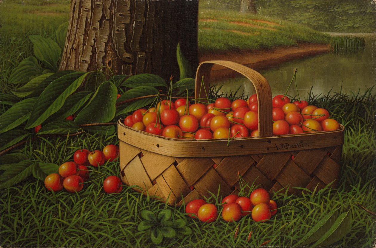 Cerises dans un panier - Levi Wells Prentice