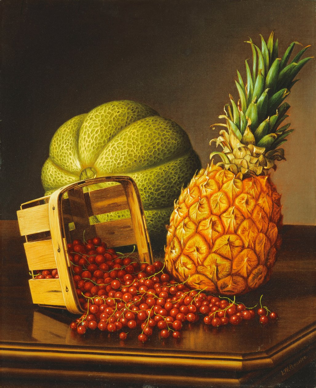 Nature morte sur une table avec des fruits - Levi Wells Prentice