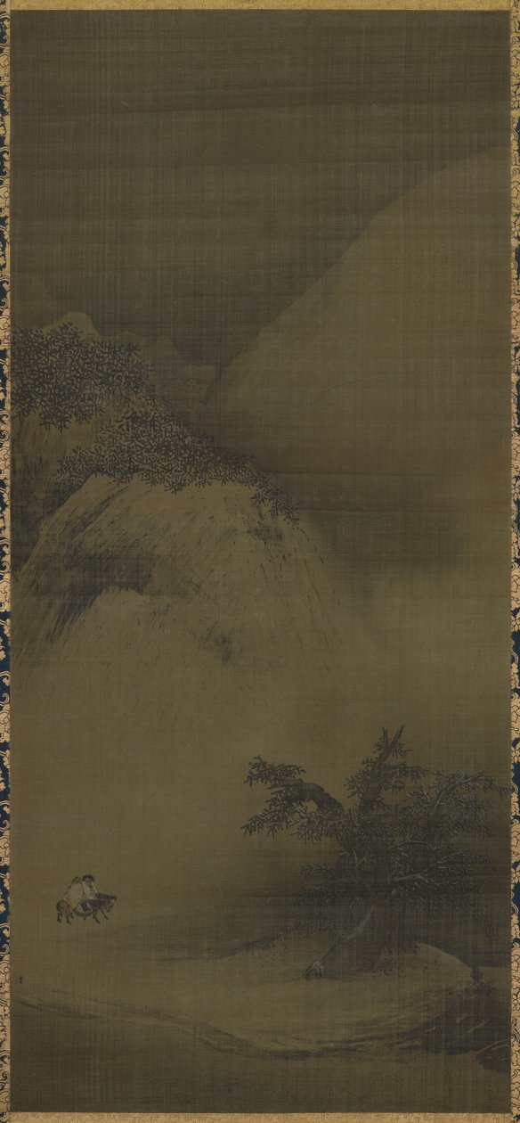 Paysage enneigé, rouleau suspendu - Liang Kai