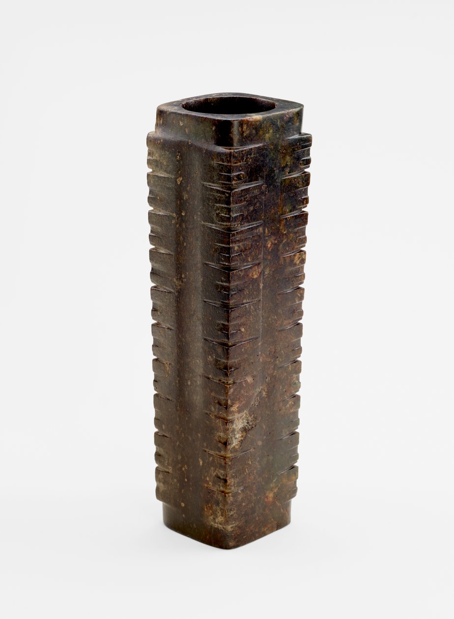 Tube à dix niveaux avec masques, c.3300-2250 av. J.-C. - Liangzhu culture