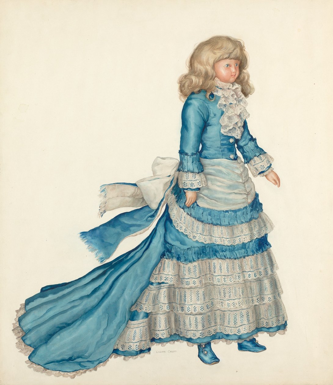 Poupée en robe bleue - Lillian Causey