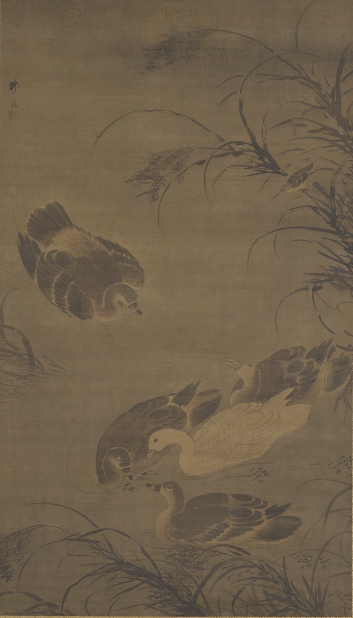 Oies nageant, dynastie Ming, XVe siècle - Lin Liang