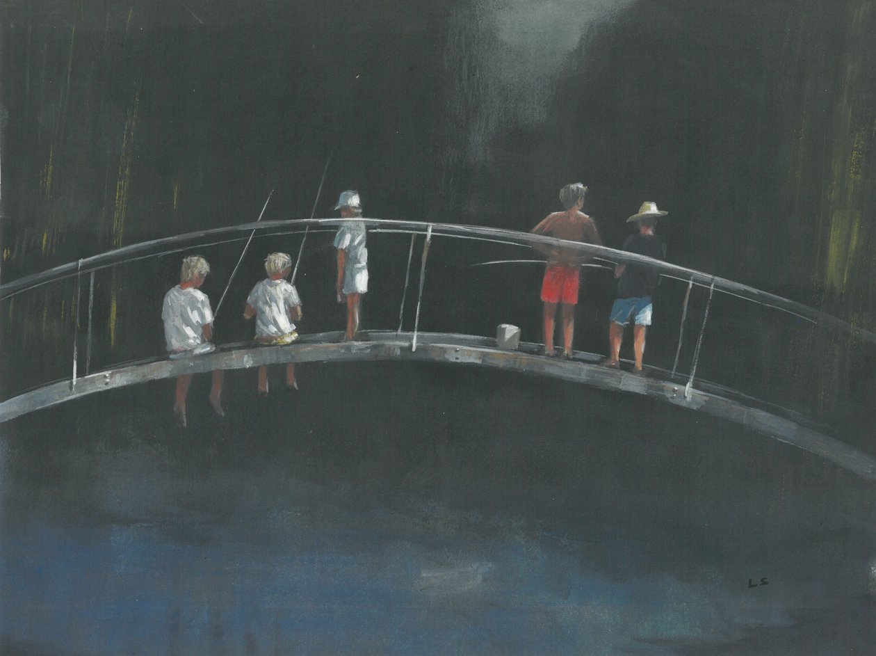 Enfants pêchant - Lincoln Seligman