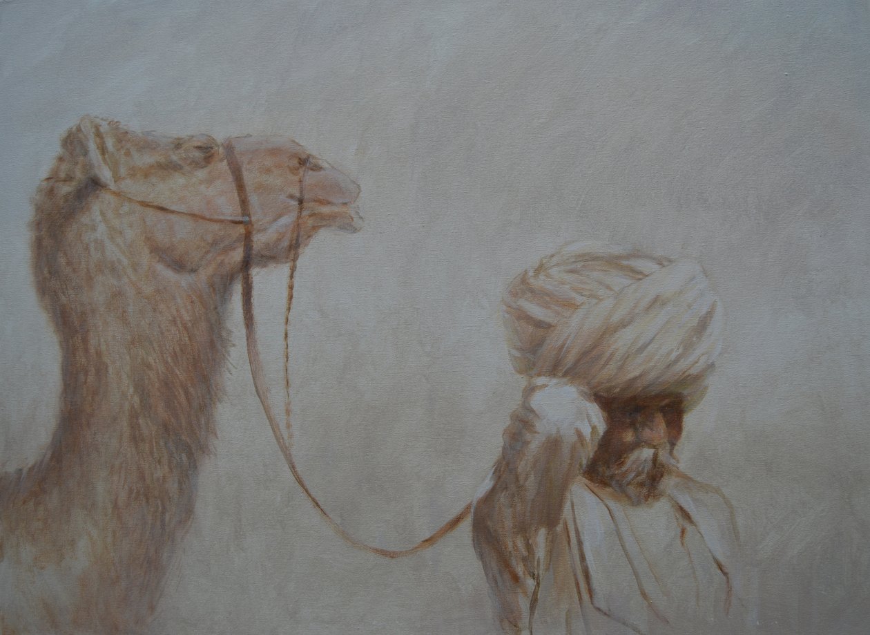 Homme menant un chameau - Lincoln Seligman