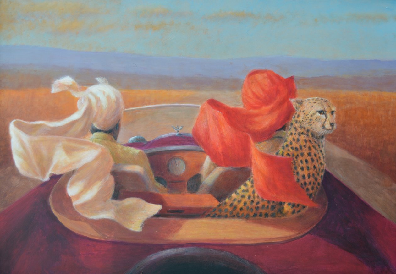 Sur la route et guépard - Lincoln Seligman