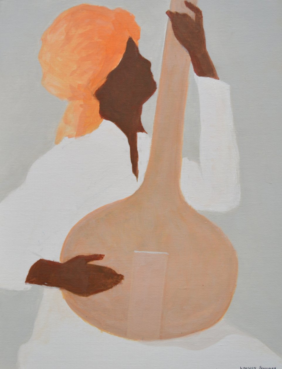Joueur de sitar, turban orange - Lincoln Seligman