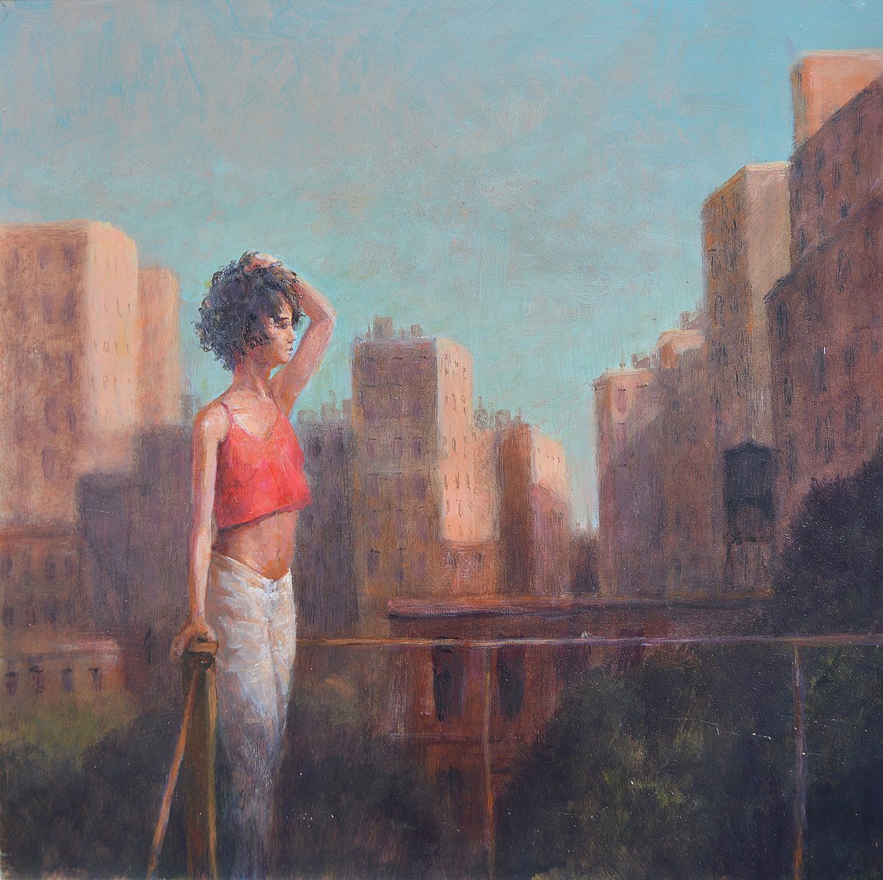 fille sur le toit, New York - Lincoln Seligman