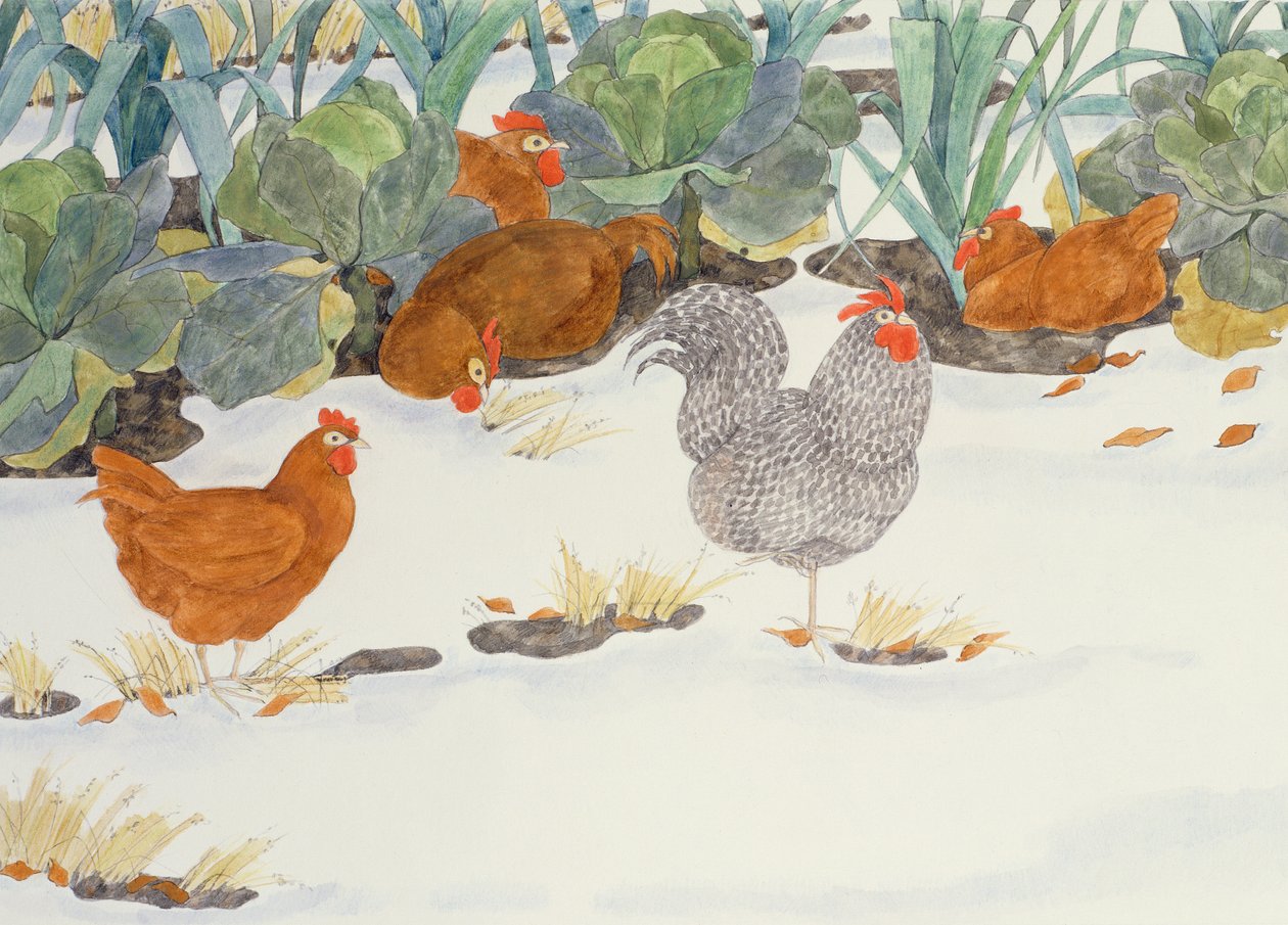 Poules dans le Potager - Linda Benton