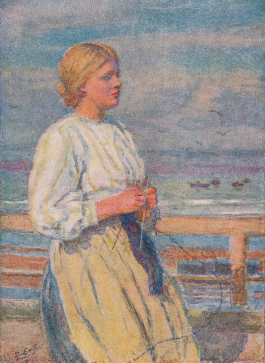 Fille tricotant, vers 1917 - Lionel Percy Smythe