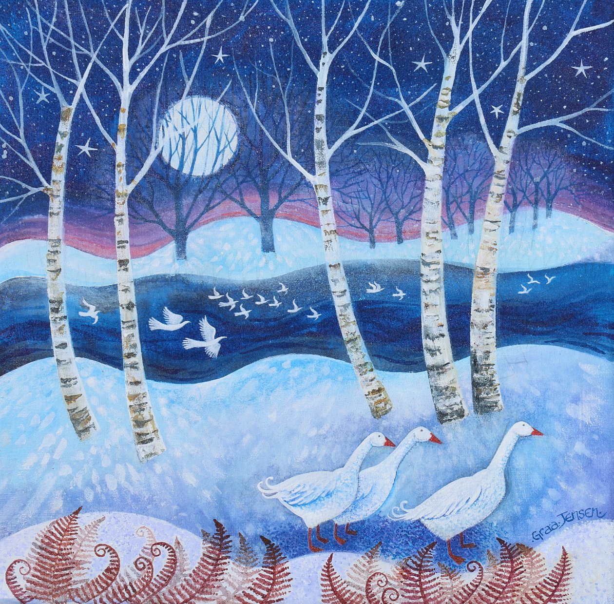 Vol enneigé, 2024 (acrylique sur lin) - Lisa Graa Jensen