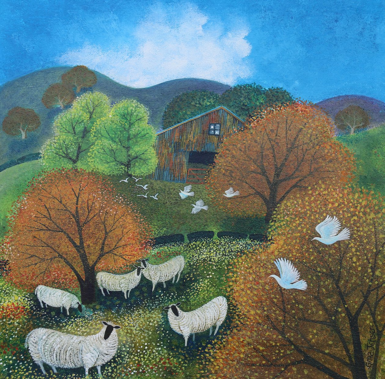 Le troupeau, 2024 (acrylique sur toile) - Lisa Graa Jensen