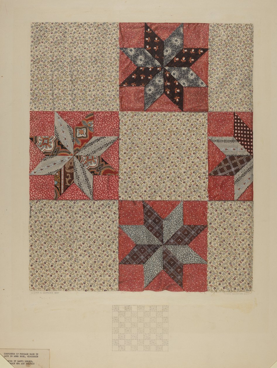 Couette à motif étoile, c. 1937 - Lloyd Charles Lemcke