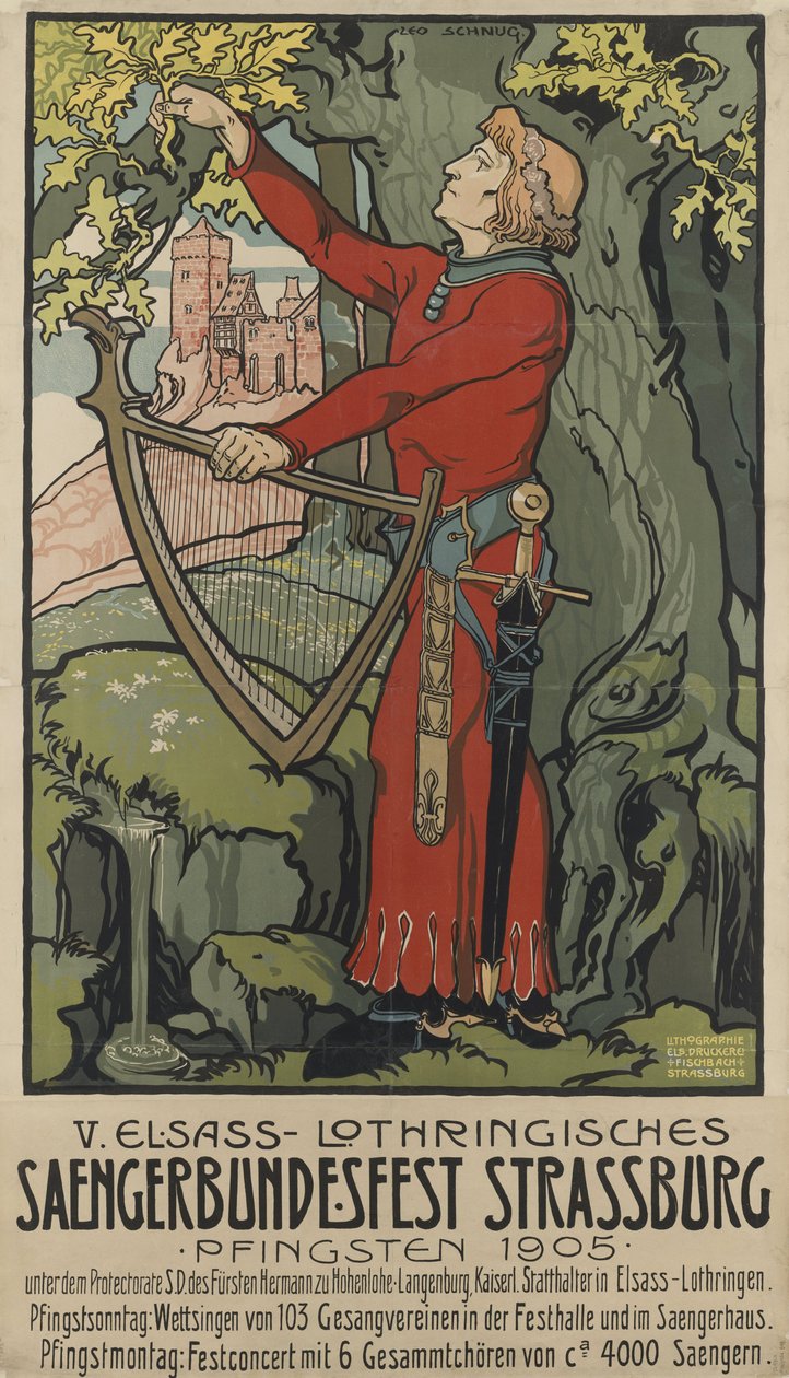Festival des chanteurs de Saengerbundesfest à Strasbourg, 1905 - Léo Schnug