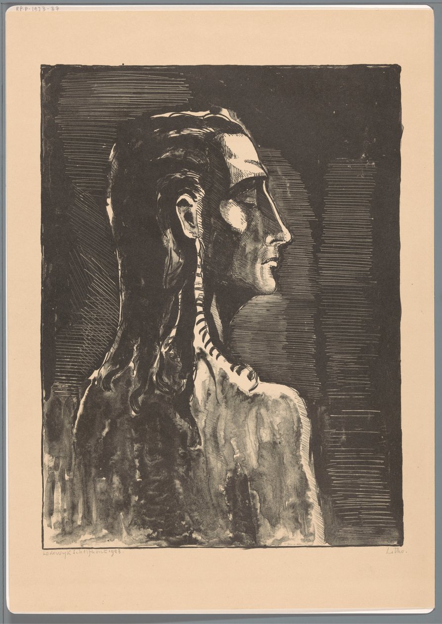 Figure aux yeux fermés - Lodewijk Schelfhout (signed by artist)
