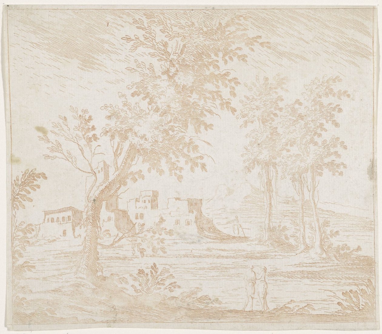 Paysage avec ruine - Lodovico Mattioli (attributed to)