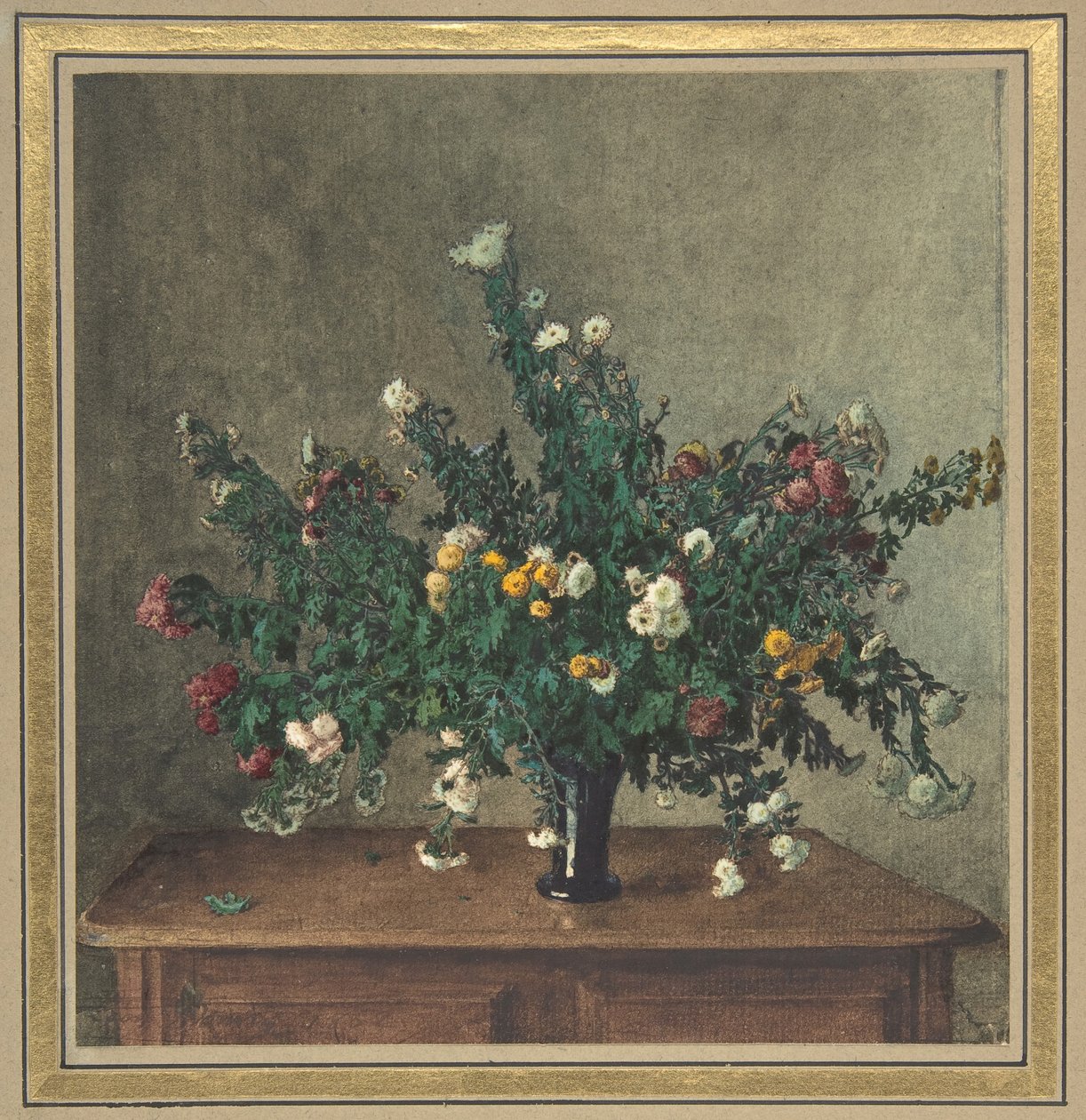 Bouquet de petits chrysanthèmes, 1862 - Léon Bonvin