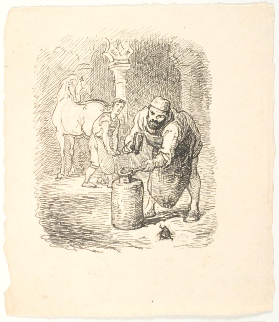 Esquisse pour une illustration de Skarnbassen - Lorenz Frølich