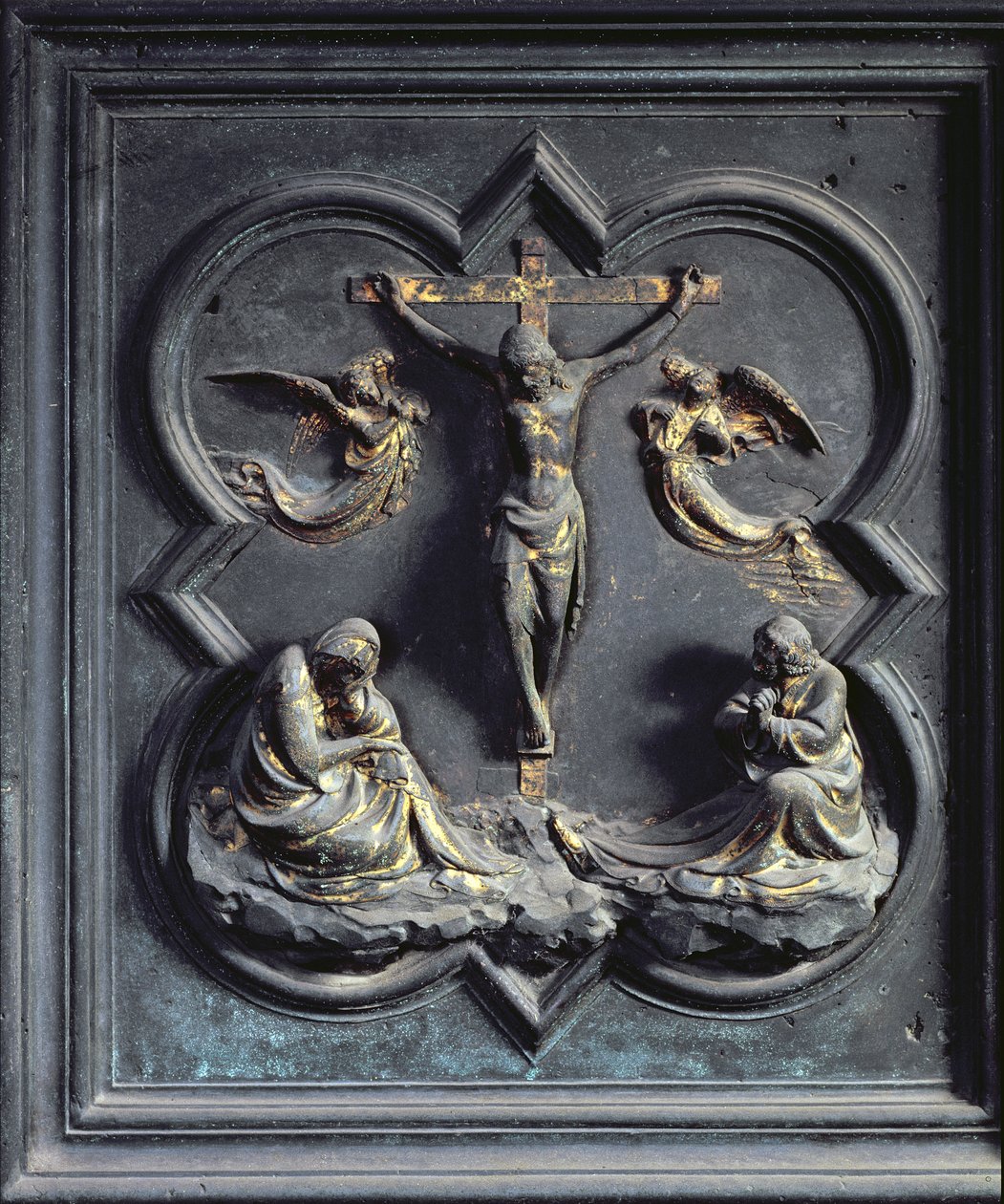 La Crucifixion, dix-huitième panneau des portes nord du baptistère de San Giovanni, 1403-24 - Lorenzo Ghiberti