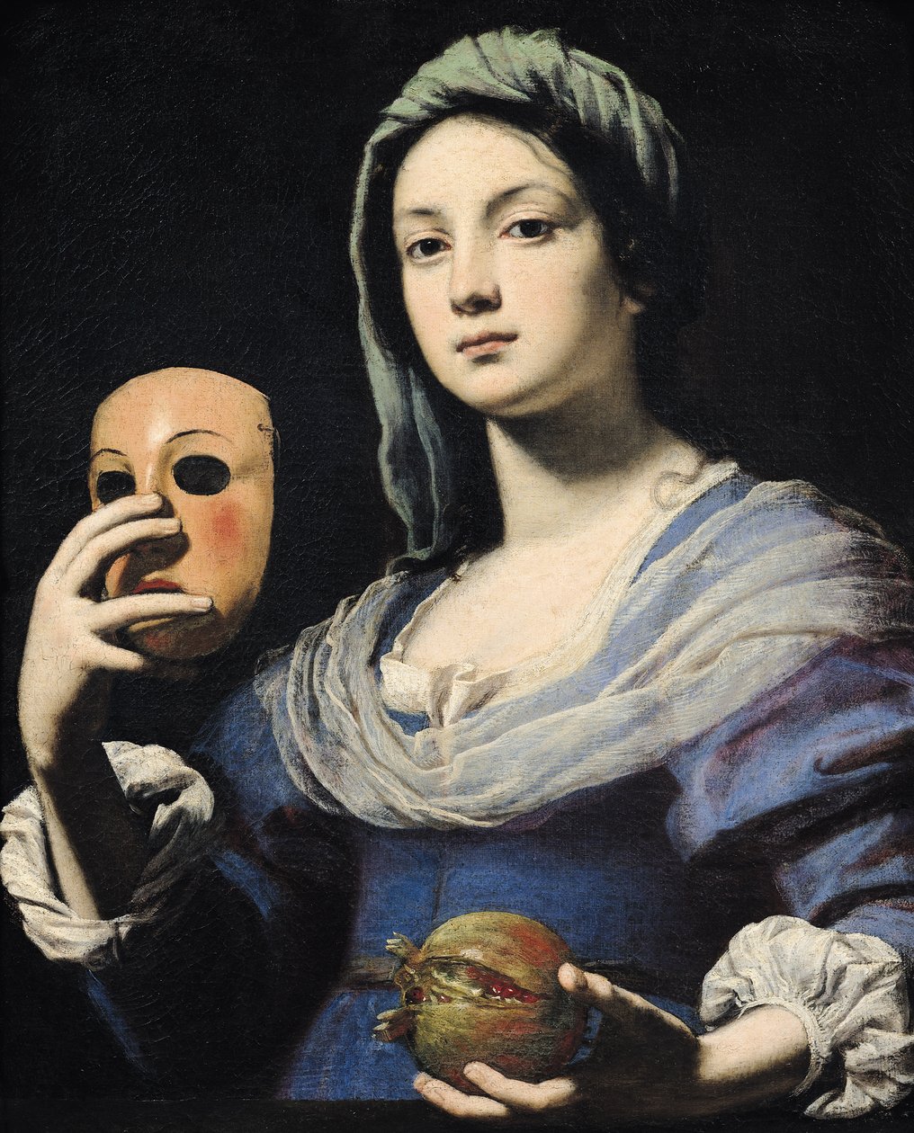 Femme avec un masque - Lorenzo Lippi
