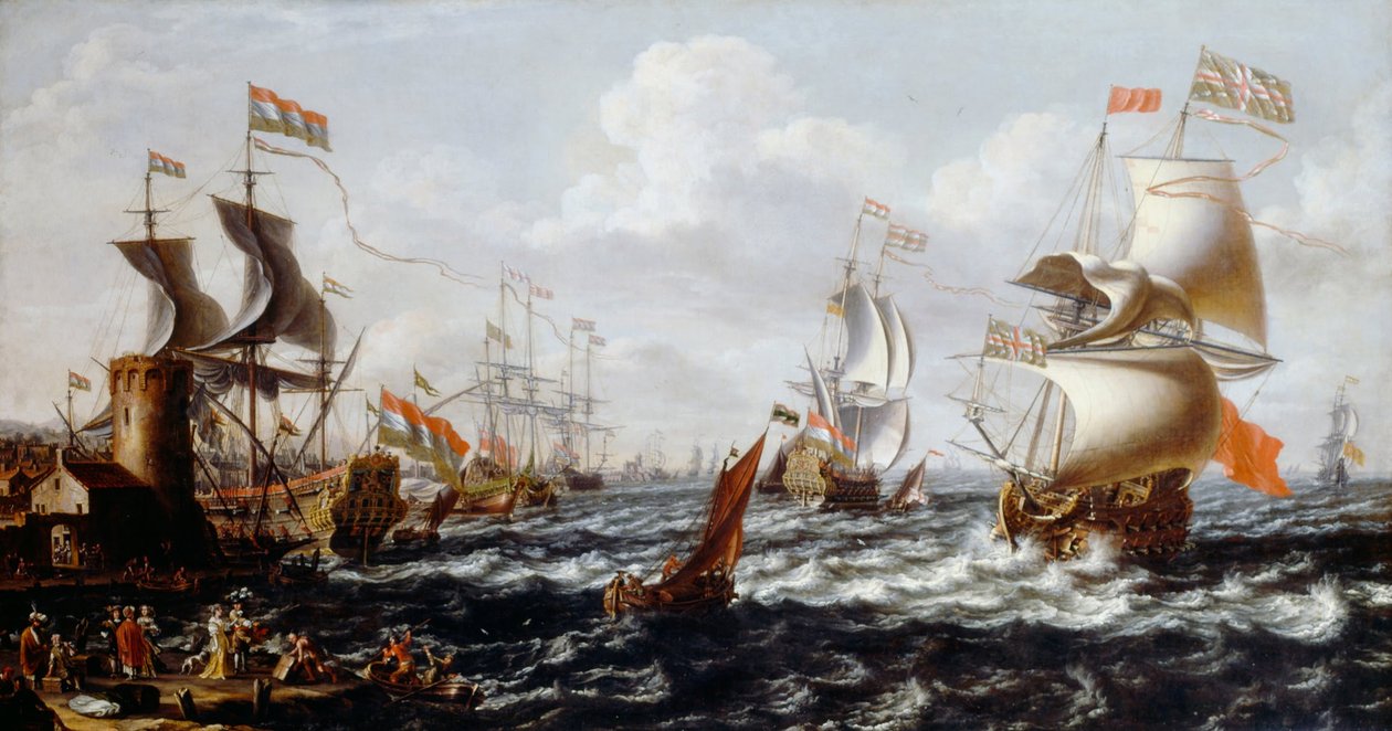 Navires dans des eaux agitées au large d